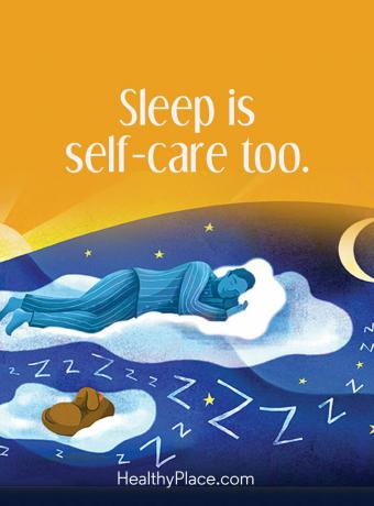 Citāts par garīgo veselību - arī miegs ir pašaprūpe.