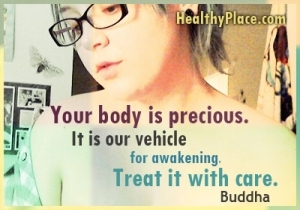 Pārdomāts citāts par ēšanas traucējumiem - jūsu ķermenis ir vērtīgs. Tas ir mūsu pamodināšanas līdzeklis. Izturieties pret to uzmanīgi.